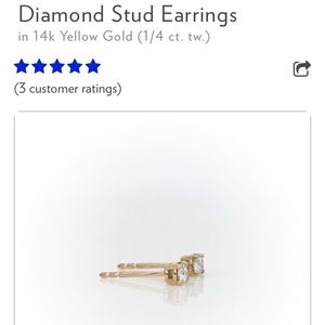 Yellow Gold Diamond stud earrings